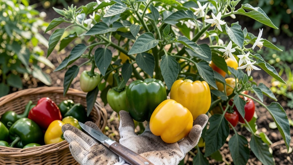 When to Pick Bell Peppers from Garden: Color-Coded Ripeness Stages & 3 Touch Tests